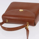 BALLY Hand Bag Leather Brown Gold Auth 192529-8