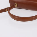 BALLY Hand Bag Leather Brown Gold Auth 192529-9