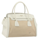 PRADA Hand Bag Canvas Beige Gold Auth 192530A-1