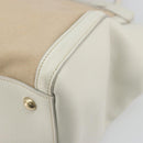 PRADA Hand Bag Canvas Beige Gold Auth 192530A-12