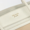 PRADA Hand Bag Canvas Beige Gold Auth 192530A-16