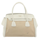PRADA Hand Bag Canvas Beige Gold Auth 192530A-2