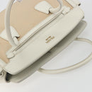 PRADA Hand Bag Canvas Beige Gold Auth 192530A-6