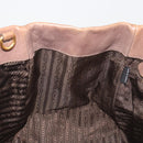 PRADA Hand Bag Leather Brown Gold Auth 192531-22