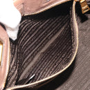 PRADA Hand Bag Leather Brown Gold Auth 192531-24