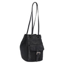 PRADA Purse Shoulder Bag Nylon Leather Black Silver Auth 192532-1