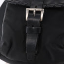 PRADA Purse Shoulder Bag Nylon Leather Black Silver Auth 192532-14