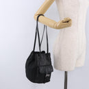 PRADA Purse Shoulder Bag Nylon Leather Black Silver Auth 192532-22