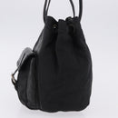 PRADA Purse Shoulder Bag Nylon Leather Black Silver Auth 192532-4