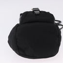 PRADA Purse Shoulder Bag Nylon Leather Black Silver Auth 192532-9