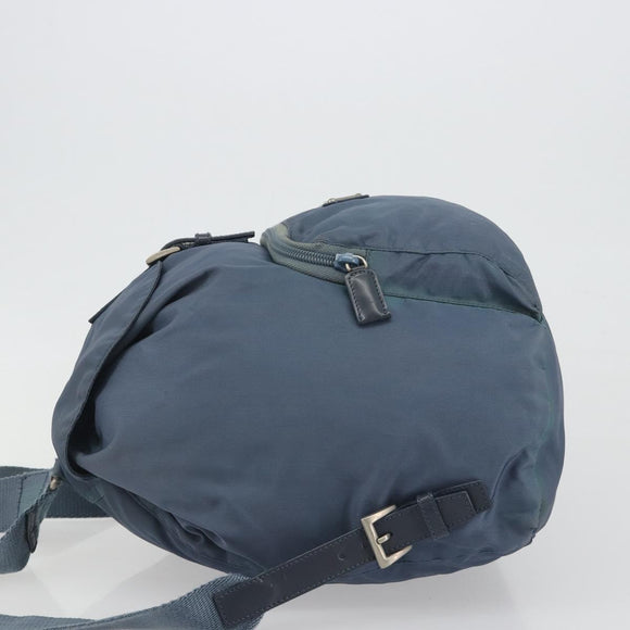 PRADA Backpack Nylon Light Blue Silver Auth 192533