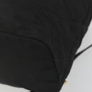 PRADA Quilted Backpack Nylon Black Gold Auth 192534-12