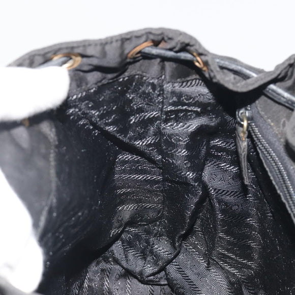 PRADA Quilted Backpack Nylon Black Gold Auth 192534