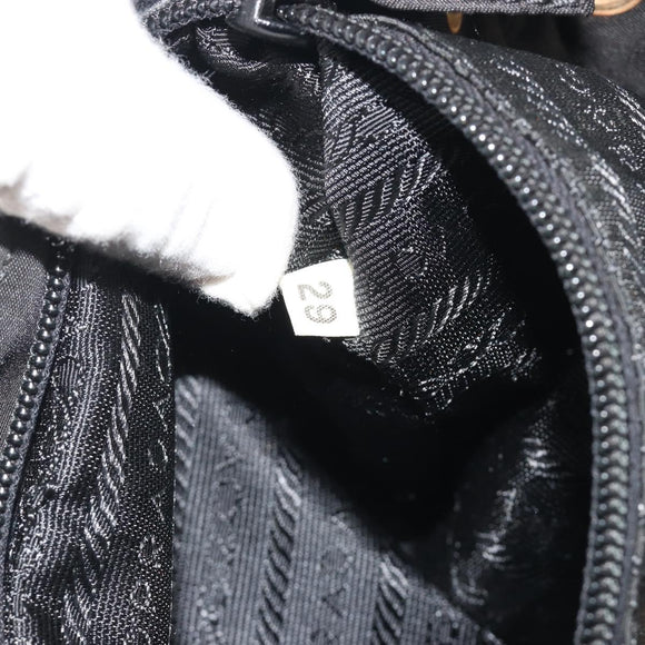 PRADA Quilted Backpack Nylon Black Gold Auth 192534