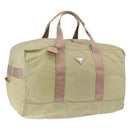 PRADA Boston Bag Nylon Khaki Silver Auth 192536-1