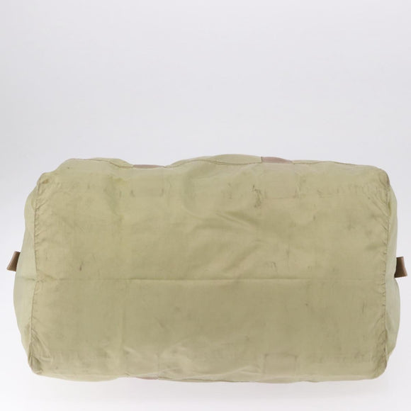 PRADA Boston Bag Nylon Khaki Silver Auth 192536