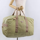 PRADA Boston Bag Nylon Khaki Silver Auth 192536-25