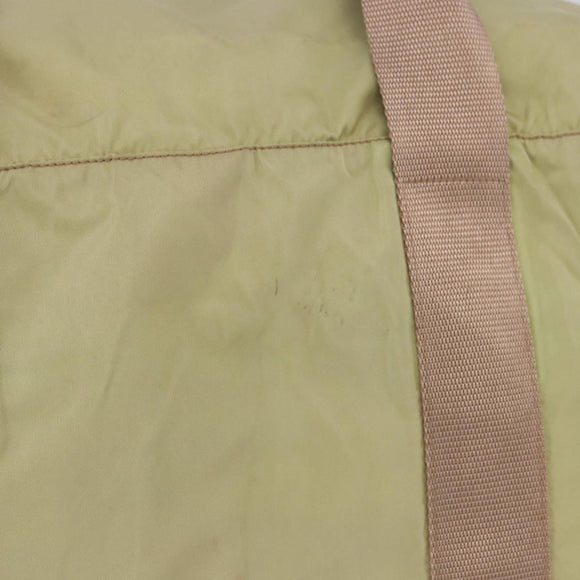 PRADA Boston Bag Nylon Khaki Silver Auth 192536