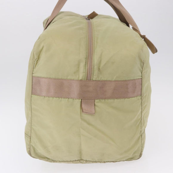 PRADA Boston Bag Nylon Khaki Silver Auth 192536