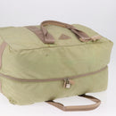 PRADA Boston Bag Nylon Khaki Silver Auth 192536-8