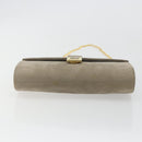 Christian Dior Chain Shoulder Bag Suede Beige Gold Auth 192537-10