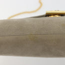 Christian Dior Chain Shoulder Bag Suede Beige Gold Auth 192537-11