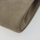 Christian Dior Chain Shoulder Bag Suede Beige Gold Auth 192537-12