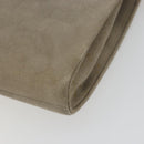Christian Dior Chain Shoulder Bag Suede Beige Gold Auth 192537-14
