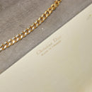 Christian Dior Chain Shoulder Bag Suede Beige Gold Auth 192537-18
