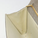 Christian Dior Chain Shoulder Bag Suede Beige Gold Auth 192537-21