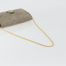 Christian Dior Chain Shoulder Bag Suede Beige Gold Auth 192537-8