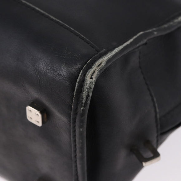 LOEWE Anagram Americana 28 Hand Bag Leather Gold Black Auth 192538