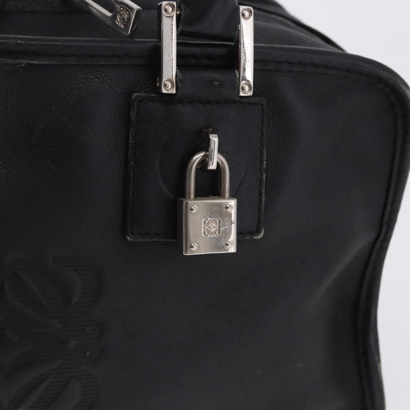 LOEWE Anagram Americana 28 Hand Bag Leather Gold Black Auth 192538