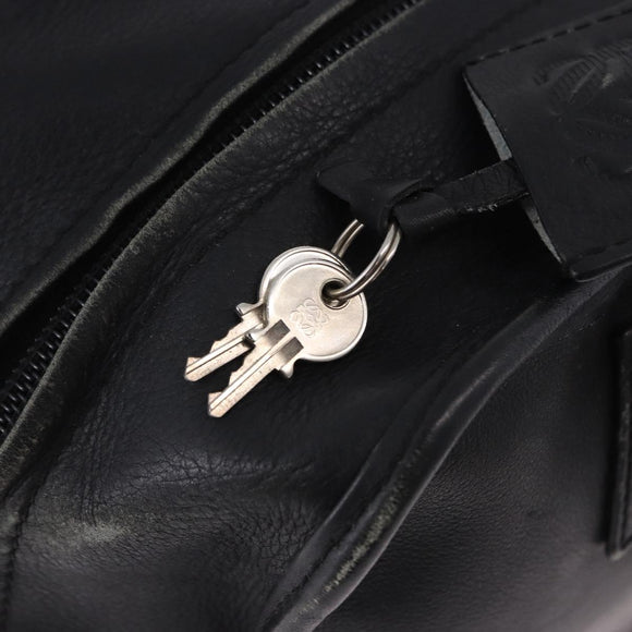 LOEWE Anagram Americana 28 Hand Bag Leather Gold Black Auth 192538