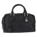 LOEWE Anagram Americana 28 Hand Bag Leather Gold Black Auth 192538-2