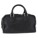 LOEWE Anagram Americana 28 Hand Bag Leather Gold Black Auth 192538-3