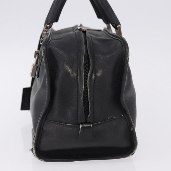 LOEWE Anagram Americana 28 Hand Bag Leather Gold Black Auth 192538