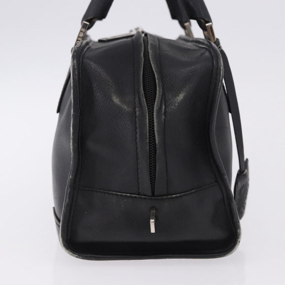 LOEWE Anagram Americana 28 Hand Bag Leather Gold Black Auth 192538