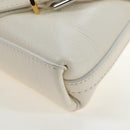 GIVENCHY Voyou Shoulder Bag Leather 2way White Silver gold Auth 192539V-13