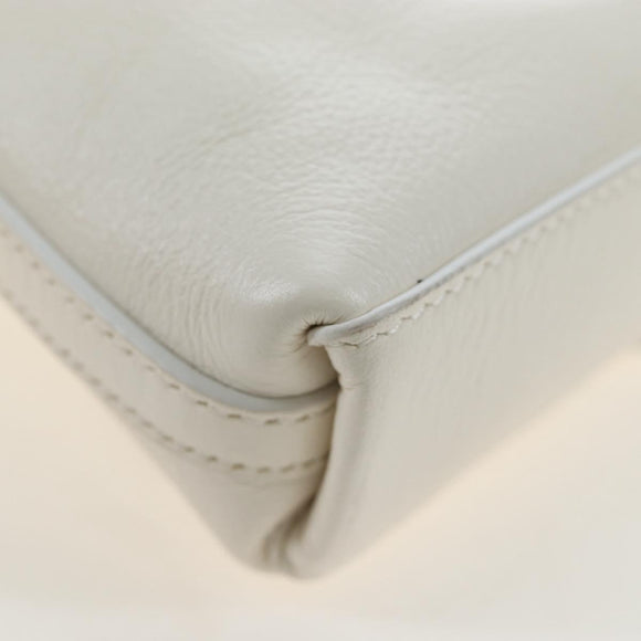 GIVENCHY Voyou Shoulder Bag Leather 2way White Silver gold Auth 192539V