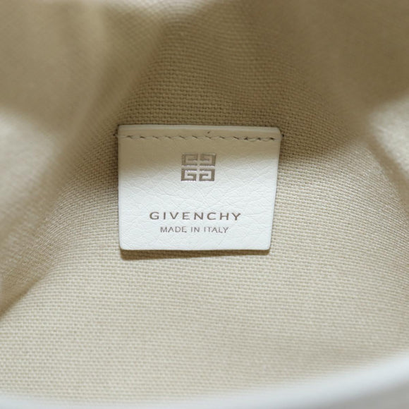 GIVENCHY Voyou Shoulder Bag Leather 2way White Silver gold Auth 192539V