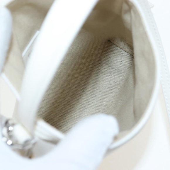 GIVENCHY Voyou Shoulder Bag Leather 2way White Silver gold Auth 192539V
