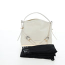 GIVENCHY Voyou Shoulder Bag Leather 2way White Silver gold Auth 192539V-23