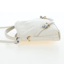 GIVENCHY Voyou Shoulder Bag Leather 2way White Silver gold Auth 192539V-4