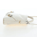 GIVENCHY Voyou Shoulder Bag Leather 2way White Silver gold Auth 192539V-5