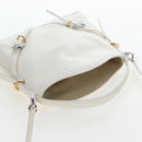 GIVENCHY Voyou Shoulder Bag Leather 2way White Silver gold Auth 192539V-6