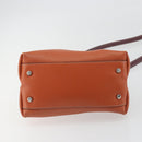 TOD'S Hand Bag Leather 2way Orange Silver Auth 192540V-11