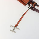 TOD'S Hand Bag Leather 2way Orange Silver Auth 192540V-16