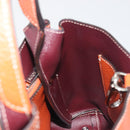 TOD'S Hand Bag Leather 2way Orange Silver Auth 192540V-20