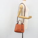 TOD'S Hand Bag Leather 2way Orange Silver Auth 192540V-25